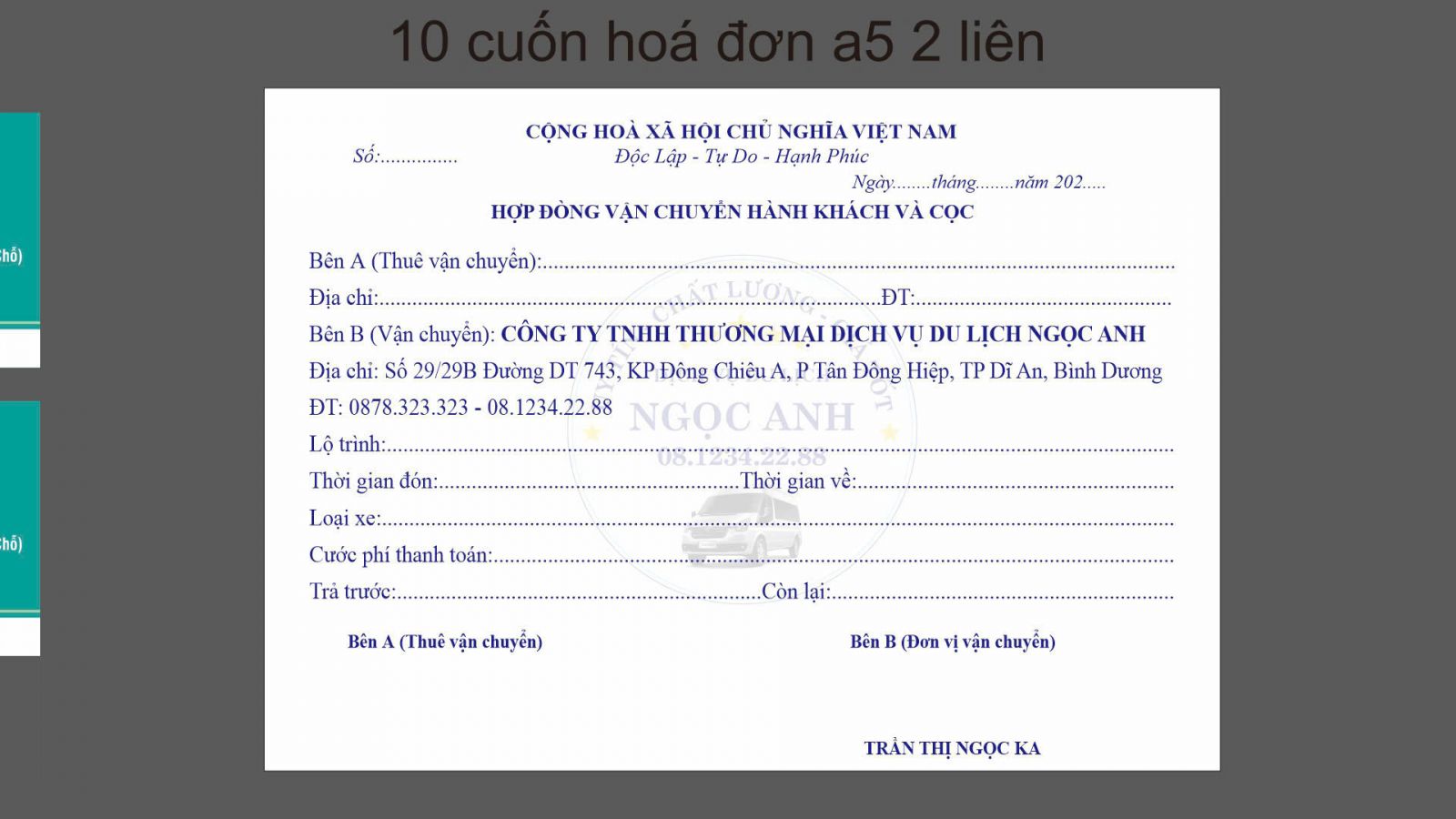 HỢP ĐỒNG VẬN CHUYỂN